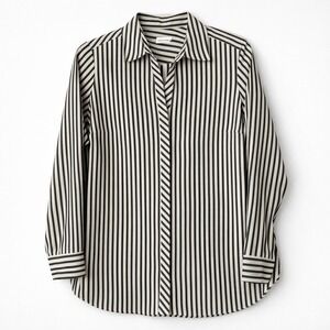 Foxcroft Non-Iron Stripe Shirt Sz 4 | Elevated Basics Career Packable Travel